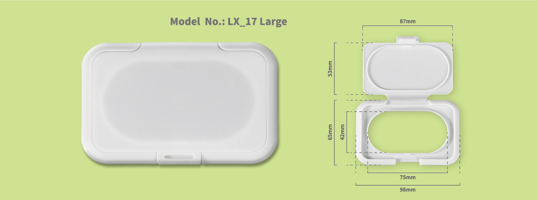 غطاء مناديل مبللة بلاستيك إل إكس-17 لتر
